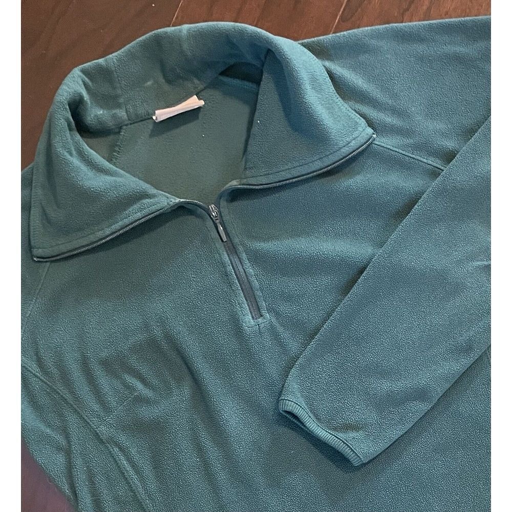 Columbia Fleece Pullover Womens Med Teal Green 1/4 Zip Mock Neck Raglan Outdoor